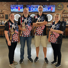 Load image into Gallery viewer, Funny Cat Patriotic Dartboard Darts Jersey For Men Custom Grunge Texas - US Flag Darts Team Shirts NYN3205