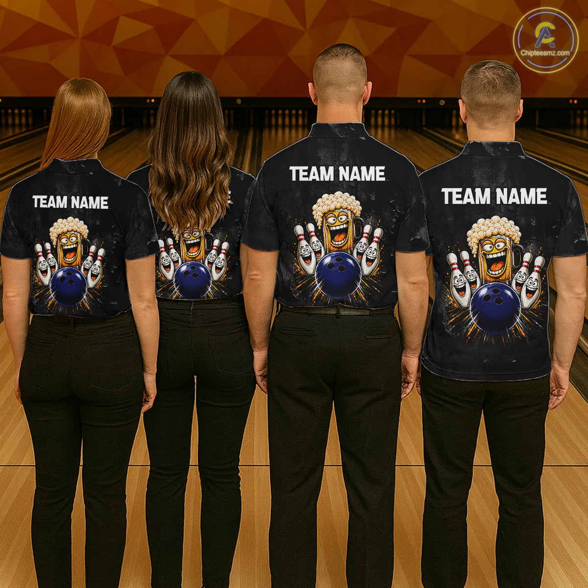 American Flag Grunge Patriotic Bowling Shirt For Men Custom Funny Beer Bowling Tournament Jersey NYN3748