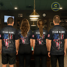 Load image into Gallery viewer, Smoke US Flag Smoke Billiard Polo &amp; 1/4-Zip For Women Custom Patriotic 8 Ball Pool Team Jersey NYN3045