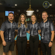 Load image into Gallery viewer, Grunge US Flag Blur 8 Ball Pool Billiard Team Shirt For Men Custom Patriotic Billiards Ball Attire NYN2470