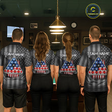 Load image into Gallery viewer, Grunge US Flag Blur 8 Ball Pool Billiard Team Shirt For Men Custom Patriotic Billiards Ball Attire NYN2470