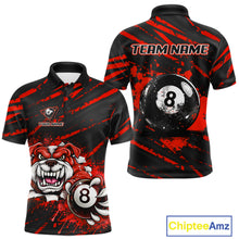 Load image into Gallery viewer, Red Splatter Ball 8 Billiard Jerseys For Men Custom Funny Bulldog Billiard Team Jersey NYN2828