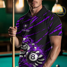 Load image into Gallery viewer, Purple Splatter Ball 8 Billiard Jerseys For Men Custom Funny Bulldog Billiard Team Jersey NYN2829
