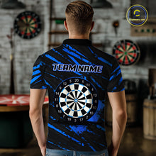 Load image into Gallery viewer, Blue Splatter Dart Polo &amp; Quarter-Zip Shirt For Men Custom Funny Bulldog Darts Team Jersey NYN2830