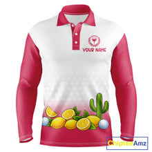 Load image into Gallery viewer, Mens Flamingo Tropical Polo Golf Shirts Custom Pink And White Ball Golf Attire For Golfers NYN3061