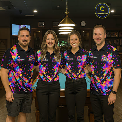 Personalized Colorful Paint Billiard Ball Shirt For Men Custom Billiard Pool Team Jersey NYN3225