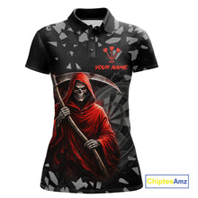 Load image into Gallery viewer, Red Grim Reaper Smoke Dartboard Custom Grunge Women Darts Polo Shirt Darts Team Jersey NYN2719