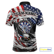 Load image into Gallery viewer, Eagle Plays Dart Arrow Freedom Patriotic Darts Polo Shirt Personalized US Flag Men Dart Jerseys NYN2519