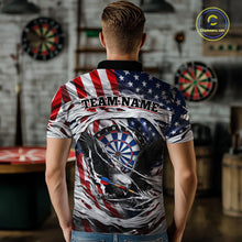 Load image into Gallery viewer, Eagle Plays Dart Arrow Freedom Patriotic Darts Polo Shirt Personalized US Flag Men Dart Jerseys NYN2519
