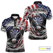 Load image into Gallery viewer, Eagle Plays Dart Arrow Freedom Patriotic Darts Polo Shirt Personalized US Flag Men Dart Jerseys NYN2519