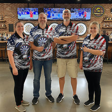 Load image into Gallery viewer, Eagle Plays Dart Arrow Freedom Patriotic Darts Polo Shirt Personalized US Flag Women Dart Jerseys NYN2519