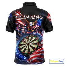 Load image into Gallery viewer, Eagle Dartboard US Flag Freedom Darts Polo Shirt Personalized Patriotic Men Dart Jerseys NYN2527