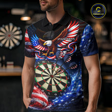 Load image into Gallery viewer, Eagle Dartboard US Flag Freedom Darts Polo Shirt Personalized Patriotic Men Dart Jerseys NYN2527