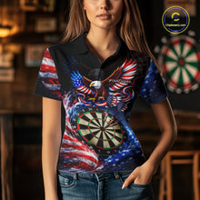 Load image into Gallery viewer, Eagle Dartboard US Flag Freedom Darts Polo Shirt Personalized Patriotic Women Dart Jerseys NYN2527