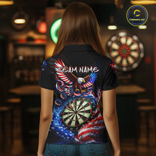 Load image into Gallery viewer, Eagle Dartboard US Flag Freedom Darts Polo Shirt Personalized Patriotic Women Dart Jerseys NYN2527