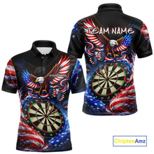 Load image into Gallery viewer, Eagle Dartboard US Flag Freedom Darts Polo Shirt Personalized Patriotic Men Dart Jerseys NYN2527