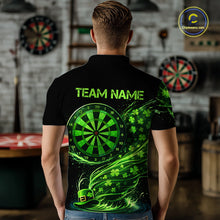 Load image into Gallery viewer, Funny Shamrock Tornado Dartboard Men Darts Polo Shirt Custom St Patrick's Day Darts Team Jersey NYN2532