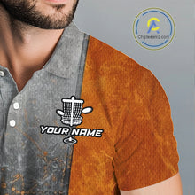 Load image into Gallery viewer, Disc Golf Basket Grunge Orange Men Disc Golf Polo Shirts Custom Disc Golf Jerseys Team Shirts For Men NYN3112