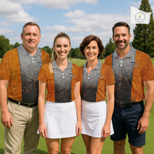 Load image into Gallery viewer, Disc Golf Basket Grunge Orange Men Disc Golf Polo Shirts Custom Disc Golf Jerseys Team Shirts For Men NYN3112