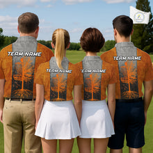 Load image into Gallery viewer, Disc Golf Basket Grunge Orange Men Disc Golf Polo Shirts Custom Disc Golf Jerseys Team Shirts For Men NYN3112
