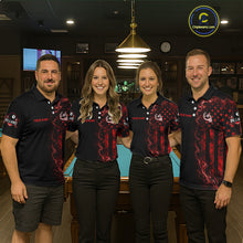 Load image into Gallery viewer, Red Smokes American Flag 8 Ball Billiard Pool Shirt For Men Custom Billiard Skeleton Team Appeal NYN3287