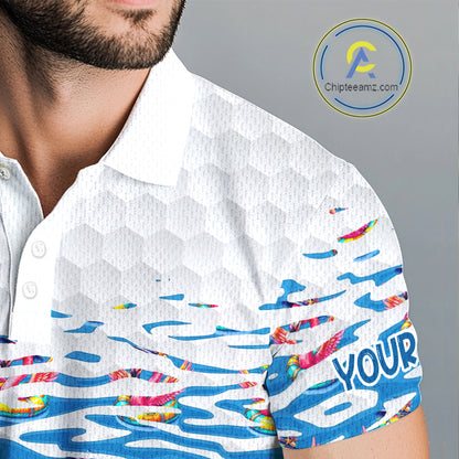 Flamingo Golf Clothing Waving Summer Golf Shirt Funny Custom Floral Golf Polo, Best Golf Gifts NYN2937