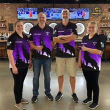 Load image into Gallery viewer, Personalized Wolf-Head Dart Arrows Purple Dart Polo Shirt For Men Dart Team Jerseys NYN2283