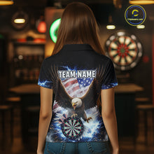Load image into Gallery viewer, US Flag Smoke Eagle Lightning Dartboard Women Darts Shirt Personalized Patriotic Dart Polo Jerseys NYN2575