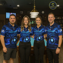 Load image into Gallery viewer, Blue Funny Shark Light 8 Ball Billiard Shirts For Men Custom Pool Billiard Team Jerseys NYN2289