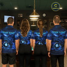 Load image into Gallery viewer, Blue Funny Shark Light 8 Ball Billiard Shirts For Men Custom Pool Billiard Team Jerseys NYN2289