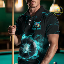Load image into Gallery viewer, Turquoise Smokes Pool 8 Ball Billiard Shirts For Men Custom Cue Billiard Team Jerseys NYN2290