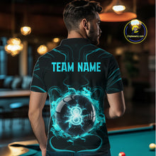 Load image into Gallery viewer, Turquoise Smokes Pool 8 Ball Billiard Shirts For Men Custom Cue Billiard Team Jerseys NYN2290