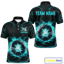 Load image into Gallery viewer, Turquoise Smokes Pool 8 Ball Billiard Shirts For Men Custom Cue Billiard Team Jerseys NYN2290