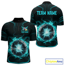 Load image into Gallery viewer, Turquoise Smokes Pool 8 Ball Billiard Shirts For Men Custom Cue Billiard Team Jerseys NYN2290