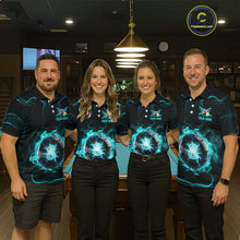 Load image into Gallery viewer, Turquoise Smokes Pool 8 Ball Billiard Shirts For Men Custom Cue Billiard Team Jerseys NYN2290