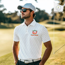 Load image into Gallery viewer, Tropical White Golf Ball Polo Golf Shirts For Men Custom Splatter Golf Team Attire For Golfers NYN3154