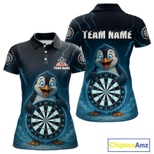 Load image into Gallery viewer, Custom Funny Penguin Icy Dartboard Dart Polo Shirt For Women Outfits Dart Jerseys NYN1544