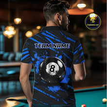 Load image into Gallery viewer, Blue Splatter Ball 8 Billiard Jerseys For Men Custom Funny Bulldog Billiard Team Jersey NYN2319