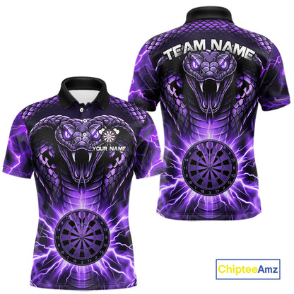 Thunder lightning purple cobra snake dart shirt for men custom darts jersey