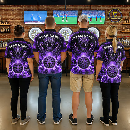 Thunder Lightning Purple Cobra Snake Dart Shirts For Men Custom Team Outfit Darts Jerseys NYN3361