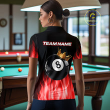 Load image into Gallery viewer, Custom Red Flaming Crown 8 Ball Billiard Shirts For Women Personalized Billiard Attire Gifts NYN2323