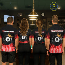 Load image into Gallery viewer, Custom Red Flaming Crown 8 Ball Billiard Shirts For Women Personalized Billiard Attire Gifts NYN2323