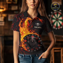 Load image into Gallery viewer, Grim Reaper Red Flaming Dartboard Women Darts Polo Shirt Personalized Grunge Darts Team Jerseys NYN2600