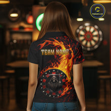Load image into Gallery viewer, Grim Reaper Red Flaming Dartboard Women Darts Polo Shirt Personalized Grunge Darts Team Jerseys NYN2600
