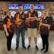 Load image into Gallery viewer, Grim Reaper Red Flaming Dartboard Women Darts Polo Shirt Personalized Grunge Darts Team Jerseys NYN2600
