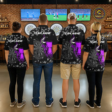 Load image into Gallery viewer, Bull &amp; Dartboard Custom Grunge Men's Darts Polo Shirt Purple Darts Team Jersey NYN2351