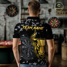 Load image into Gallery viewer, Bull &amp; Dartboard Custom Grunge Men's Darts Polo Shirt Yellow Darts Team Jersey NYN2352