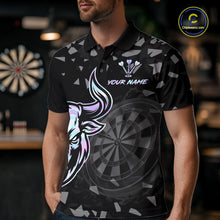 Load image into Gallery viewer, Bull &amp; Dartboard Custom Grunge Men's Darts Polo Shirt Holographic Darts Team Jersey NYN2353
