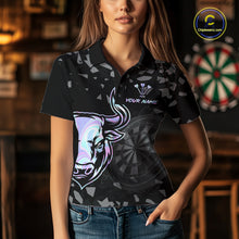 Load image into Gallery viewer, Bull &amp; Dartboard Custom Grunge Women Darts Polo Shirt Holographic Darts Team Jersey NYN2353