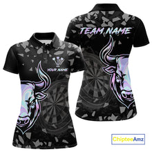 Load image into Gallery viewer, Bull &amp; Dartboard Custom Grunge Women Darts Polo Shirt Holographic Darts Team Jersey NYN2353